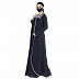 Designer abaya with embroidered yoke- Navy Blue Designer abaya with embroidered yoke- Navy Blue
